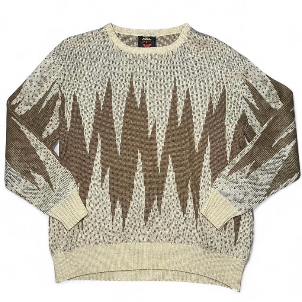 Unisex Cream and Brown Sweater